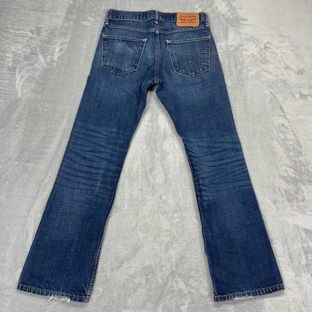 Levi's Jeans Mens 30x30 Blue Denim 527 Whiskered Faded Slim Bootcut Americana